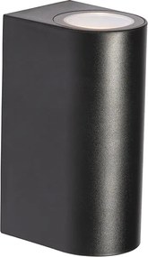 Модерна външна стенна лампа черна пластмаса овална 2-светлина - Baleno