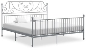 324858 vidaXL Рамка за легло, сива, метал, 180x200 см