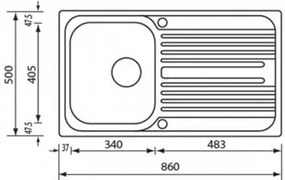 мивка Sanitec Atlantic 1VR