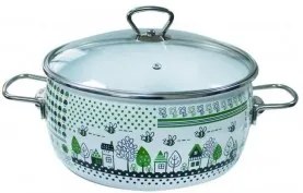 Емайлирана тенджера 5л ф24см с декор "Green life" (1SA245S) Р