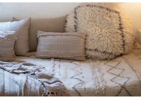 Бяла вълнена табуретка Berber Soul – Lorena Canals