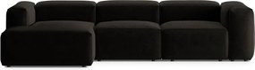 Черен ъглов диван (ляв ъгъл) Bergamo – Cosmopolitan Design