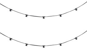 Свързваема черна гирляндна лампа с щепсел 6m 10-лампи IP54 - Lubber