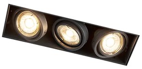 Вграден прожектор черен наклоняем и въртящ се без рамка 3-светлина - Oneon