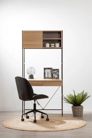 Черен офис стол от имитация на кожа Clinton – Premier Housewares