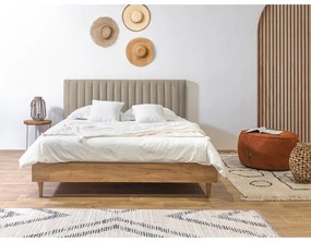 Бежово/натурално двойно легло с решетка 180x200 cm Oceane - Bobochic Paris