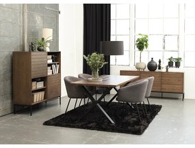 Тъмносив тапициран трапезен стол с подлакътници Easton – Unique Furniture