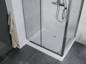 Mexen Apia плъзгаща се душ кабина 100 x 80 см, прозрачна, хром + корито Рио