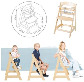 Стол за хранене в бежов и естествен цвят Born Up 2in1 Luxe – Roba