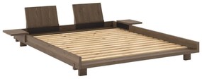 Кафяво двойно легло 160x200 cm от масивен бор с включена подматрачна рамка Social – Karup Design