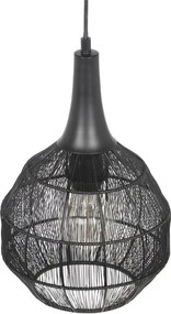 Матово черно висящо осветително тяло с метален абажур Soraya – Trio