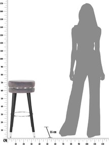 Сив тапициран бар стол (височина на седалката 74 cm) Paris – Mauro Ferretti