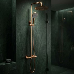 Душ комплект без чучур с термостат Rea Lungo Copper Brush