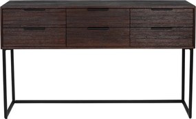 Тъмнокафява конзолна маса от масивно тиково дърво 35x135 cm Webster – White Label