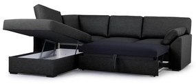 Антрацитен сгъваем ъглов диван (ляв ъгъл) Janson – Scandic