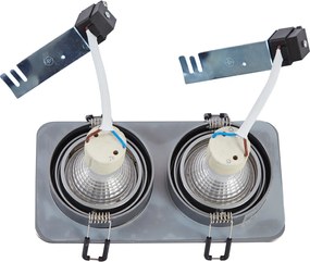 Заоблен вграден прожектор Gunmetal GU10 50mm Въртящ се и накланящ се IP44 2-светлини - Alberto