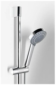 Душ комплект от неръждаема стомана в лъскаво сребристо с ръчен душ и подвижен държач 98 cm Amy – Sapho