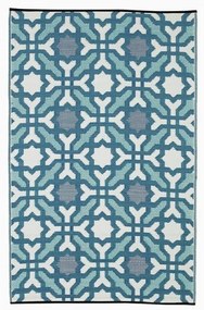 Синьо-сив двустранен килим за открито, изработен от рециклирана пластмаса , 150 x 240 cm Seville - Fab Hab