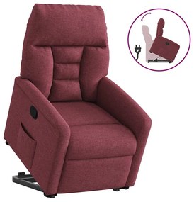 3303035 vidaXL Изправящ реклайнер стол, виненочервен, текстил