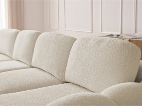 Бежов сгъваем/с място за съхранение ъглов диван от прежда с примки от букле (десен ъгъл) Montaigne – Bobochic Paris