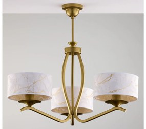 Jupiter 2109 - Полилей на штанга KASZMIR 3xE27/15W/230V бял/златист/мраморен декор