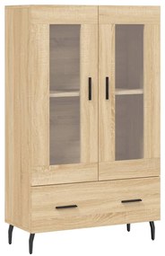 828319 vidaXL Висок шкаф, сонома дъб, 69,5x31x115 см, инженерно дърво