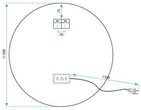 Огледало LED 50cm MMJ BRUSH GOLD