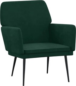 351374 vidaXL Кресло, тъмнозелено, 62x79x79 см, кадифе