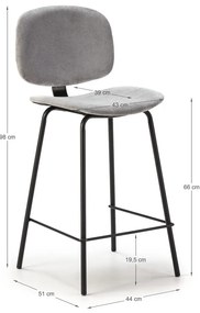 Светлосиви бар столове в комплект от 2 бр. (височина на седалката 66 cm) Arus – Marckeric