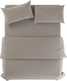 Светлосиво/кафяво-сиво двойно ленено спално бельо 200x200 cm Natural – Native Natural