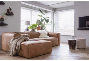 Бежов пуф, ø 46 cm Sara - WOOOD