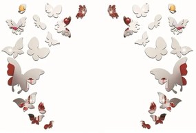 Комплект от 28 огледални стикера с пеперуди - Ambiance