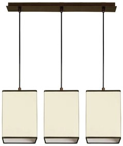 Пендел МИЛАНО, патина, абажури Шинц Крем, 3xE27