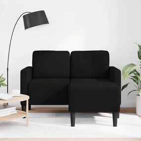 4107063 vidaXL Двуместен диван с шезлонг в L-образна форма, черен 125 cm, плат