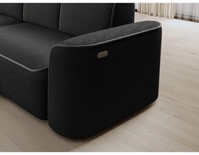 Тъмносив ъглов диван от прежда с примки от букле (ляв ъгъл) Ume – ELTAP