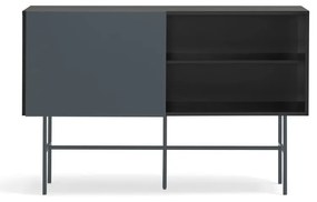 Нисък скрин с плъзгащи се врати 140x91 cm в черно/антрацит Nube - Teulat