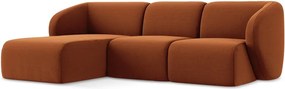 Теракотен кадифен ъглов диван (ляв ъгъл) Lani – Makamii
