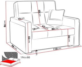 Фотьойл - легло Vivia Mel I-Gkri skouro - Gkri anoixto