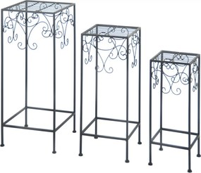 Комплект от 3 черни масички за цветя - Esschert Design