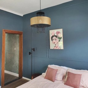 Дизайнерски висящ аплик златен с черен 40 см - Tess