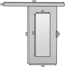 Плъзгаща се врата Alen-Gkri-Length: 106 cm