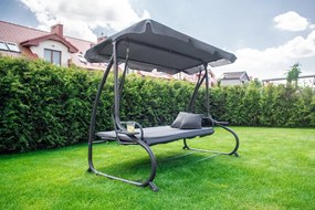 Регулируема градинска люлка в сиво