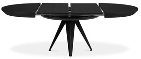 Кръгла сгъваема трапезна маса с допълнителна плоча с черен плот за маса ø 120 cm Magnus – Windsor &amp; Co Sofas