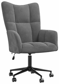 328173 vidaXL Релакс стол, тъмносив, кадифе