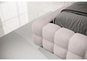 Светлорозово двойно легло 160x200 cm тапицирано с място за съхранение с включена подматрачна рамка Dizzle – ELTAP