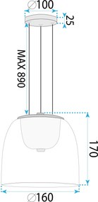 Висяща LED лампа APP1689-1PC A Gold