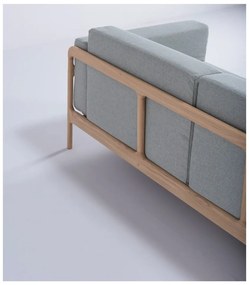 Синьо-сив диван с масивна дъбова конструкция , 210 см Fawn - Gazzda