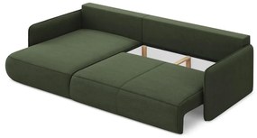 Зелен разтегателен ъглов диван с място за съхранение (ляв ъгъл) Nanea – Makamii
