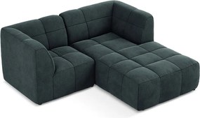 Син кадифен ъглов диван (десен ъгъл) Aloha – Makamii