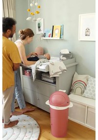 Тъмнорозово пластмасово кошче за пелени 25 l Whale – Kindsgut